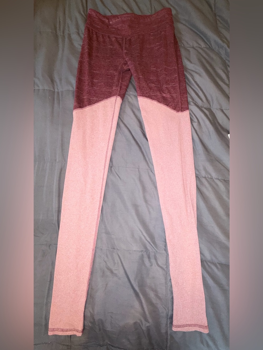 FP Movement High Rise Colorblock Leggings Women’s Small Pink Burgundy Heathered